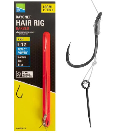 Preston - Onderlijn KKH Bayonet Hair Rigs Barbed - 10cm - Preston