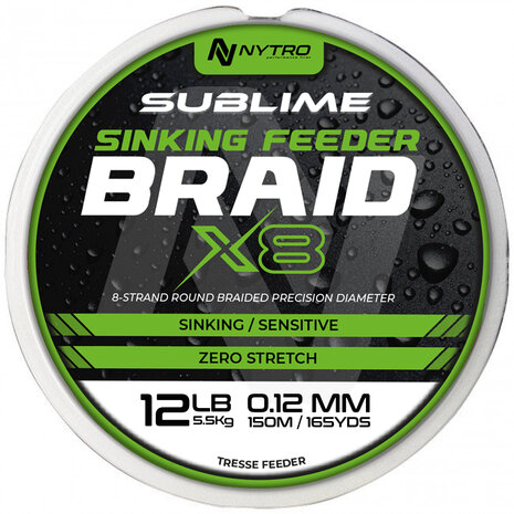 Nytro - Sublime X8 Sinking Feeder Braid - Nytro