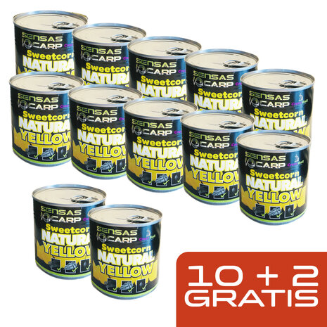 Sensas - ACTION 10+2 gratuit / Mais Sweetcorn Natural Yellow 340 gram - Sensas