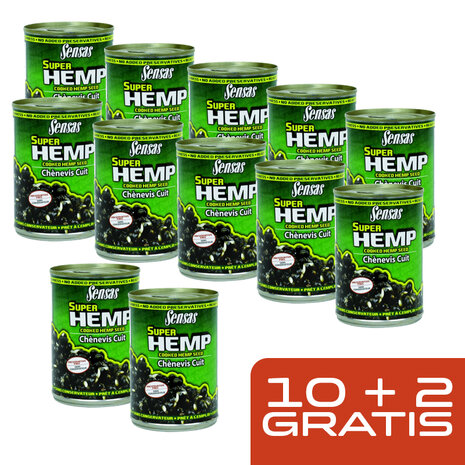 Sensas - ACTION 10+2 gratuit / Chanvre en concerve cuit 350gr - Sensas