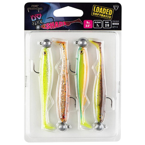 Fox Rage - Slick Shad x4 Mixed UV Colour Pack Loaded - 9cm - 7gr  - Fox Rage