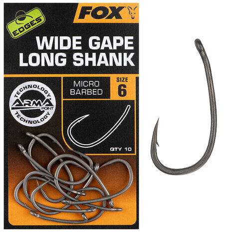 Fox Carp - Haken Edges Armapoint Super Wide Gape Long shank - Fox Carp
