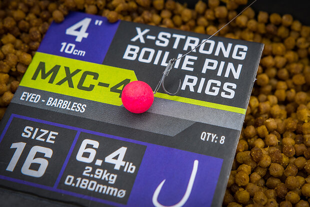 Matrix - Onderlijn MXC-4 X-Strong Boilie Pin Rigs Barbless - 10cm - Matrix