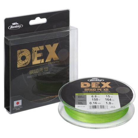 Berkley - Fil tress&eacute; DEX x8 Chartreuse - 150m - Berkley