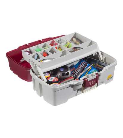 Plano - One-Tray Tackle Box Red Metallic/Off-White - Plano