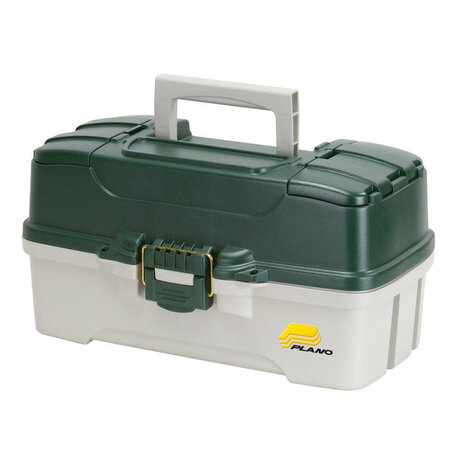 Plano - Three Tray Tackle Box Green Metallic/Off-White - Plano