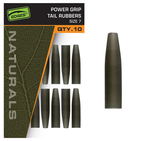 Fox Carp - End Tackle  Edges Naturals Power Grip tail rubbers size 7x 10 - Fox Carp