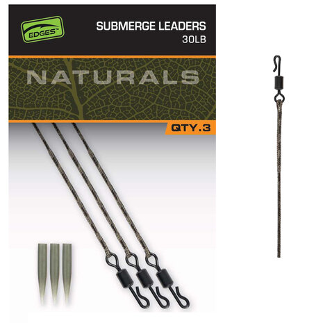 Fox Carp - End Tackle Naturals Submerged Leaders x 3 - Fox Carp