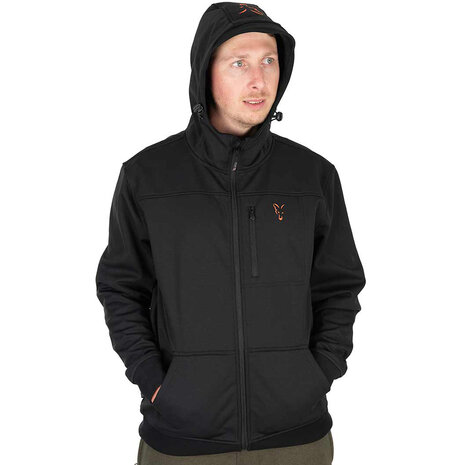 Fox Carp - Soft Shell Jacket Black &amp; Orange - Fox Carp