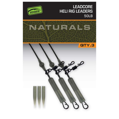 Fox Carp - End Tackle Naturals Leadcore Heli Rig Leaders x 3 - Fox Carp