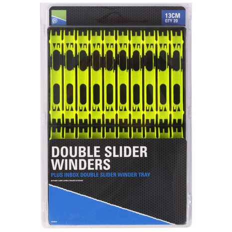 Preston - Double Slider Winders 13cm Yellow in a tray - Preston