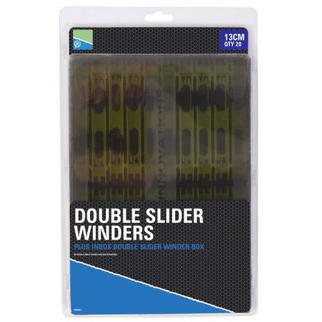 Preston - Double Slider Winders 13cm Yellow in a box - Preston