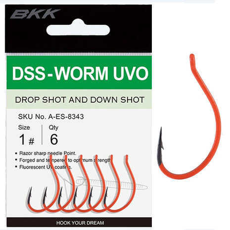 BKK - Haken Predator DSS Worm UV Dropshot Hook - BKK