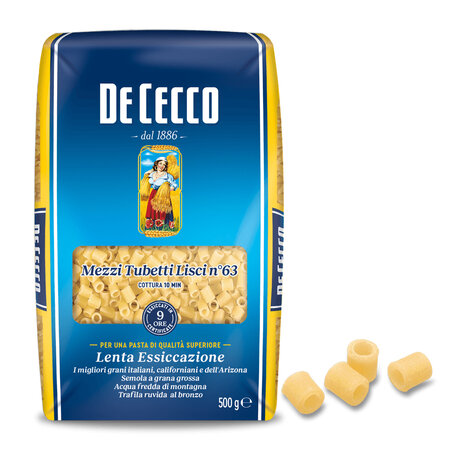 De Cecco - Pasta Mezzi Tubetti Liscin n&deg; 63 -  De Cecco