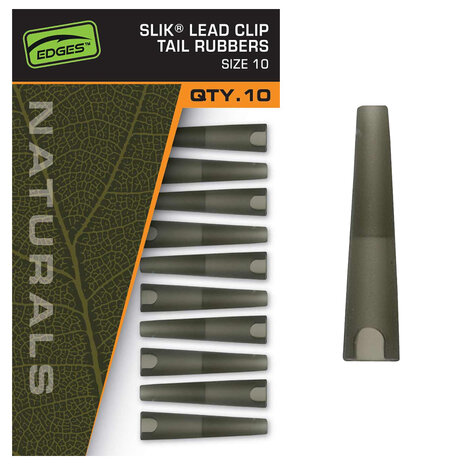 Fox Carp - End Tackle Naturals Size 10 Slik Lead Clip Tail Rubber - Fox Carp