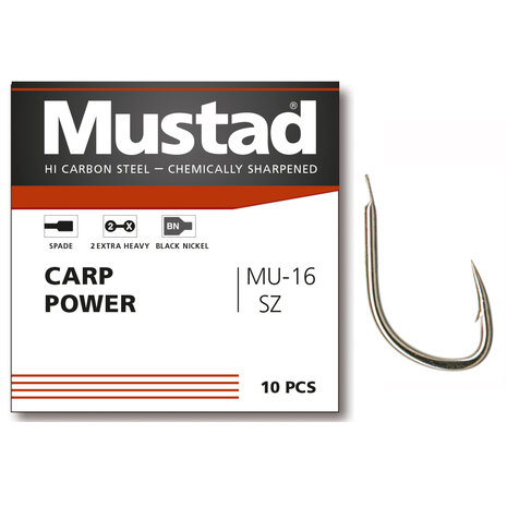 Mustad  - Haken MU16 Carp Power Barbed - Mustad