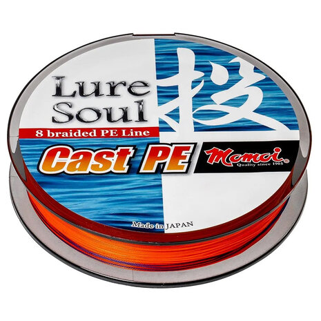 Momoi - Fils tress&eacute; Lure Soul Cast PE Orange - 150m - Momoi