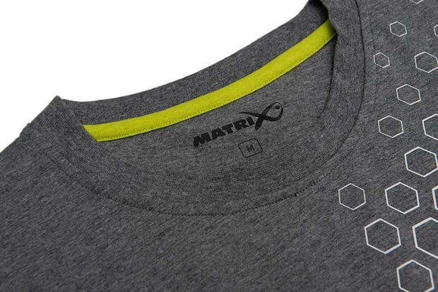 Matrix - Hex Print T-Shirt Marl Grey - Matrix