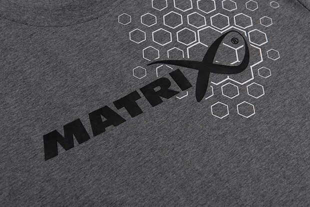 Matrix - Hex Print T-Shirt Marl Grey - Matrix