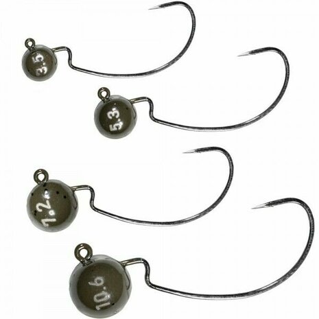 LMAB - Jigkoppen Tungsten Offset Jig - Pumpkin Green - LMAB