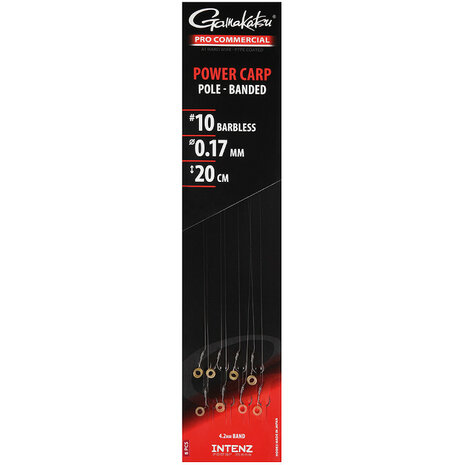 Gamakatsu - Hame&ccedil;on montes Power Carp Pole Banded Rigs Barbless 20cm - Gamakatsu