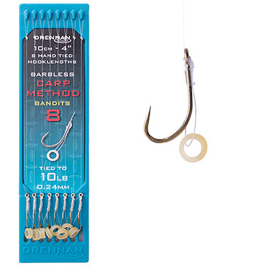 Drennan - Onderlijnen 4&Prime; Carp Method Bandit Barbless / 10.0cm - Drennan