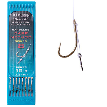 Drennan - Onderlijnen 4&Prime; Carp Method Spikes Barbless / 10.0cm - Drennan