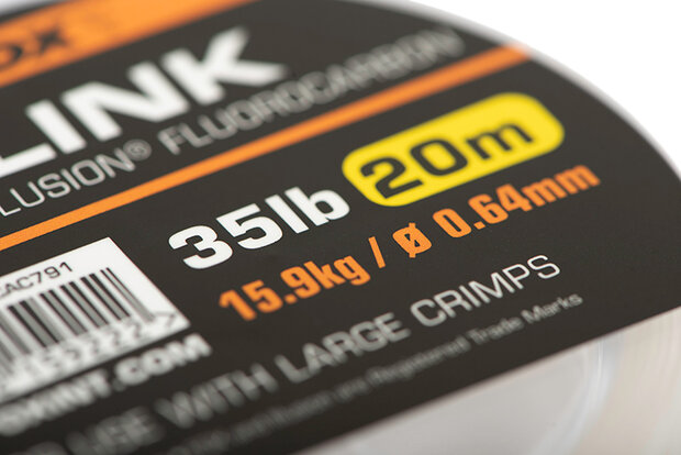 Fox Carp - Edges Link Crimpable  Illusion Fluorocarbon 20m - Fox Carp