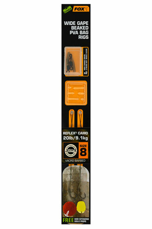 Fox Carp - Edges Wide Gape Beaked PVA Ready Rigs Barbed - Fox Carp
