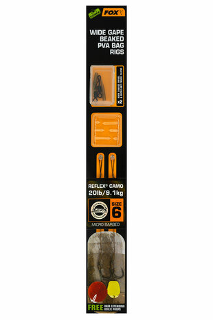 Fox Carp - Edges Wide Gape Beaked PVA Ready Rigs Barbed - Fox Carp
