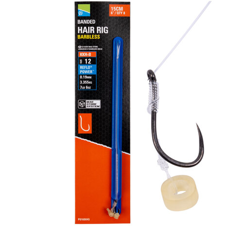 Preston - Onderlijn KKH-B Banded Hair Rig Barbless - 15cm - Preston