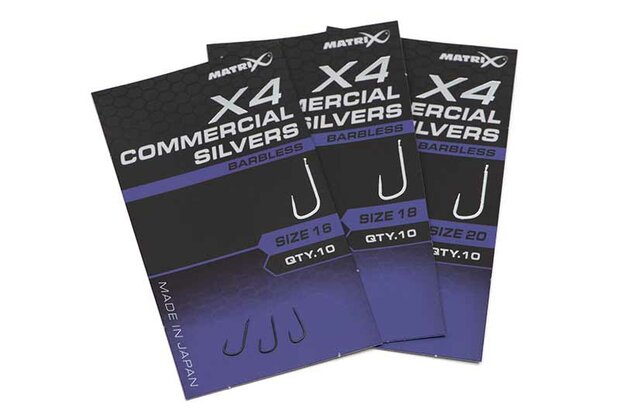 Matrix - Haken X4 Commercial Silvers Barbless - Matrix