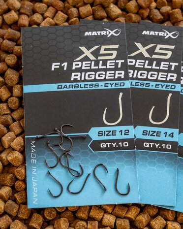 Matrix - Haken X5 F1 Pellet Rigger Barbless / Eyed - Matrix