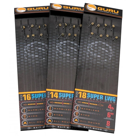 Guru - Onderlijn Super LWG Bait Band Rigs 6&quot; Barbless - 15cm - Guru