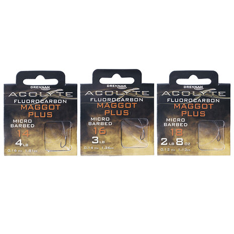 Drennan - Onderlijnen Fluocarbon Acolyte Maggot Plus Barbless / 30cm - Drennan