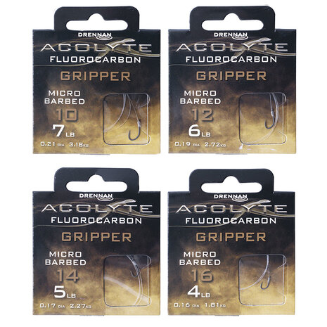 Drennan - Onderlijnen Fluocarbon Acolyte Gripper Micro Barbed / 30cm - Drennan