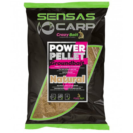 Sensas - UK Power Pellet Plus Groundbait / 2kg - Natural - Sensas