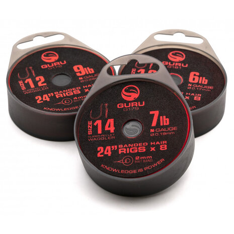 Guru - Onderlijn Super Pellet Waggler Bait Band Rigs 24&quot; Barbless / 60cm - Guru