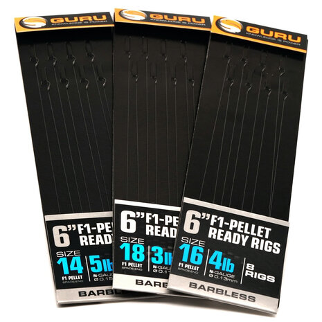 Guru - Onderlijn F1 Pellet Pole Rig 6&quot; Barbless / 15cm - Guru