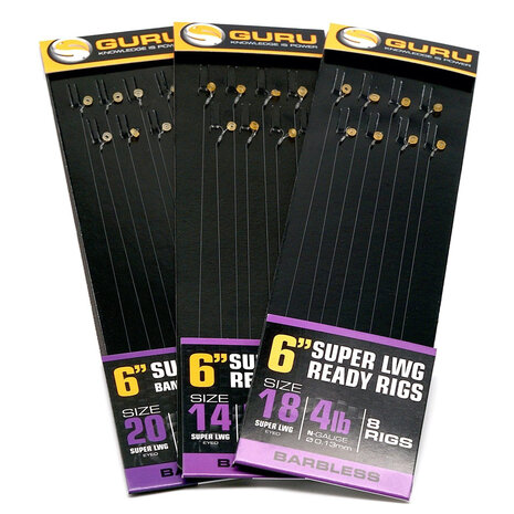 Guru - Onderlijn Super LWG Bait Band Rigs 6&quot; Barbless / 15cm - Guru