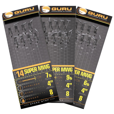 Guru - Onderlijn Super MWG Speed Stop Rigs 4&quot; Barbless / 10cm - Guru