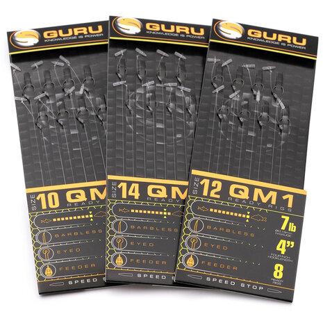 Guru - Onderlijn QM1 Speed Stop Rigs 4&quot; Barbless / 10cm - Guru