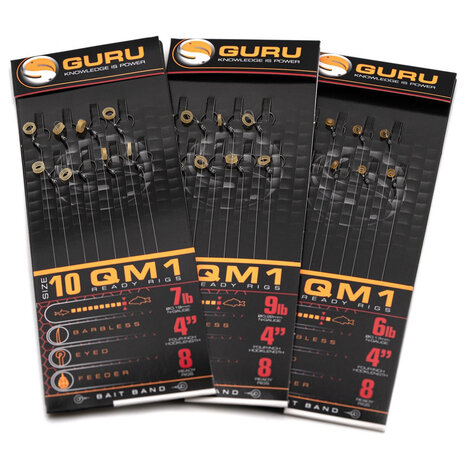 Guru - Onderlijn QM1 Bait Bands Hair Rigs 4&quot; Barbless / 10cm - Guru