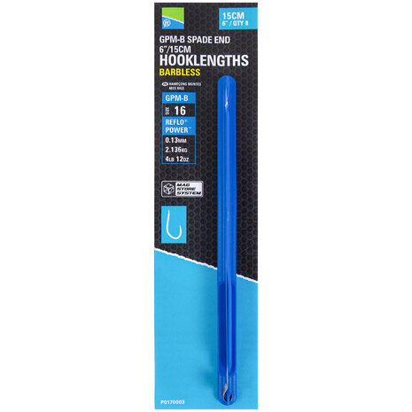 Preston - Hame&ccedil;ons montes GPM-B Spade End Hooklengths Barbless  / 15cm - Preston
