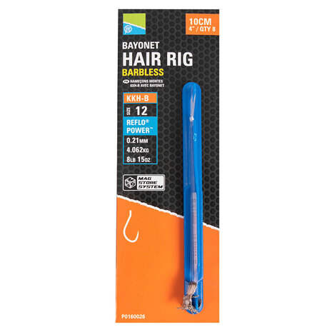 Preston - Onderlijn KKH-B Bayonet Hair Rigs Barbless / 10cm - Preston