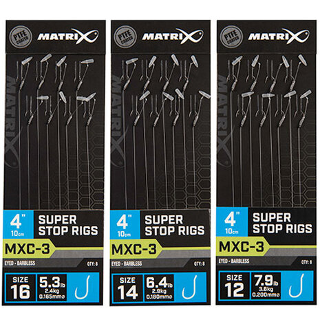 Matrix - Onderlijn MXC-3 / 10cm / 4&quot; Super Stop Rigs - Matrix
