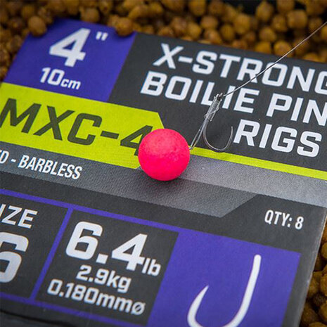Matrix - Onderlijn MXC-4 / 10cm / X-Strong Boilie Pin Rigs Barbless - Matrix
