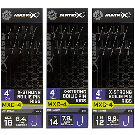 Matrix - Onderlijn MXC-4 / 10cm / X-Strong Boilie Pin Rigs Barbless - Matrix