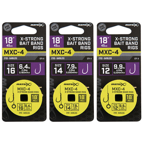 Matrix - Onderlijn MXC-4 18&quot; X-Strong Bait Bands Rigs / 45cm - Matrix