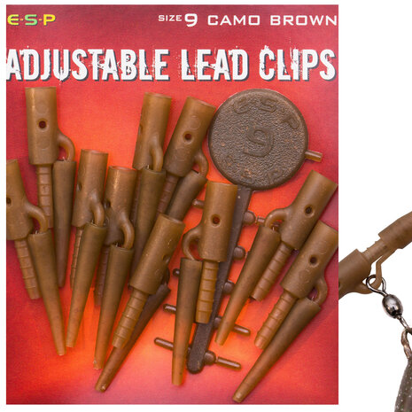 ESP - Adjustable Lead Clips / Camo Brown - ESP